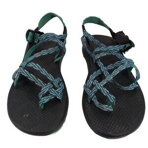 Chaco Sport Sandals Teal Black and White Ballistic Nylon Women US 10